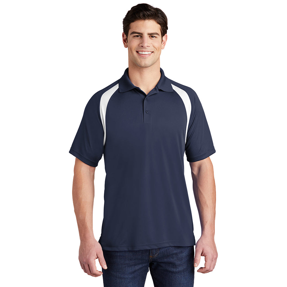 Sport-Tek Dry Zone Colorblock Raglan Embroidered Polo - True Red/White