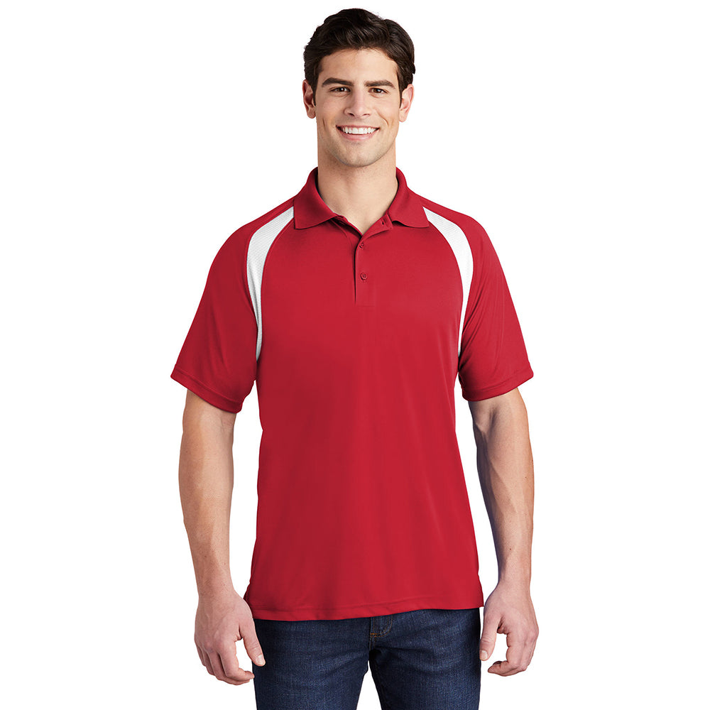 Sport-Tek Dry Zone Colorblock Raglan Embroidered Polo - True Royal Blue/White