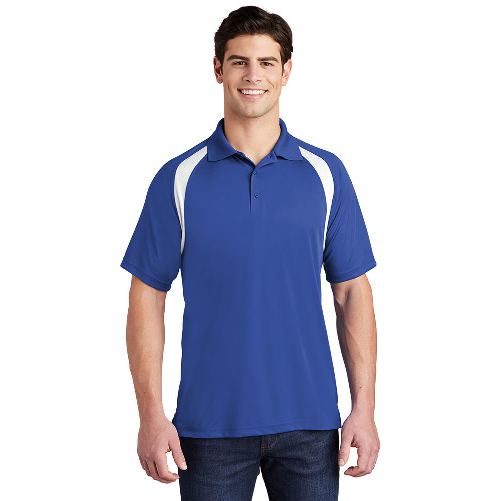 Sport-Tek Dry Zone Colorblock Raglan Embroidered Polo - White/Black