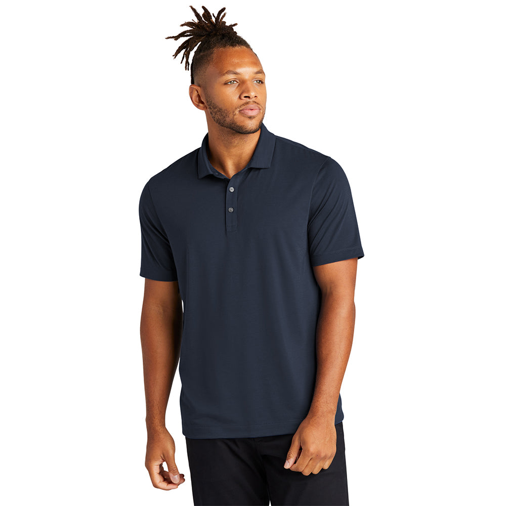 MERCER+METTLE Stretch Jersey Embroidered Polo - Parisian Blue
