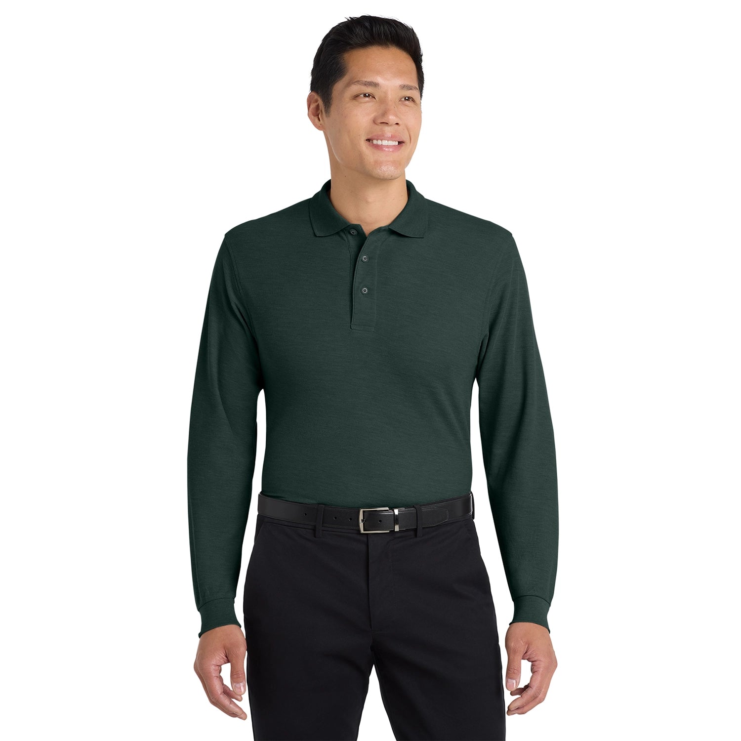 Port Authority Silk Touch Long Sleeve Embroidered Polo