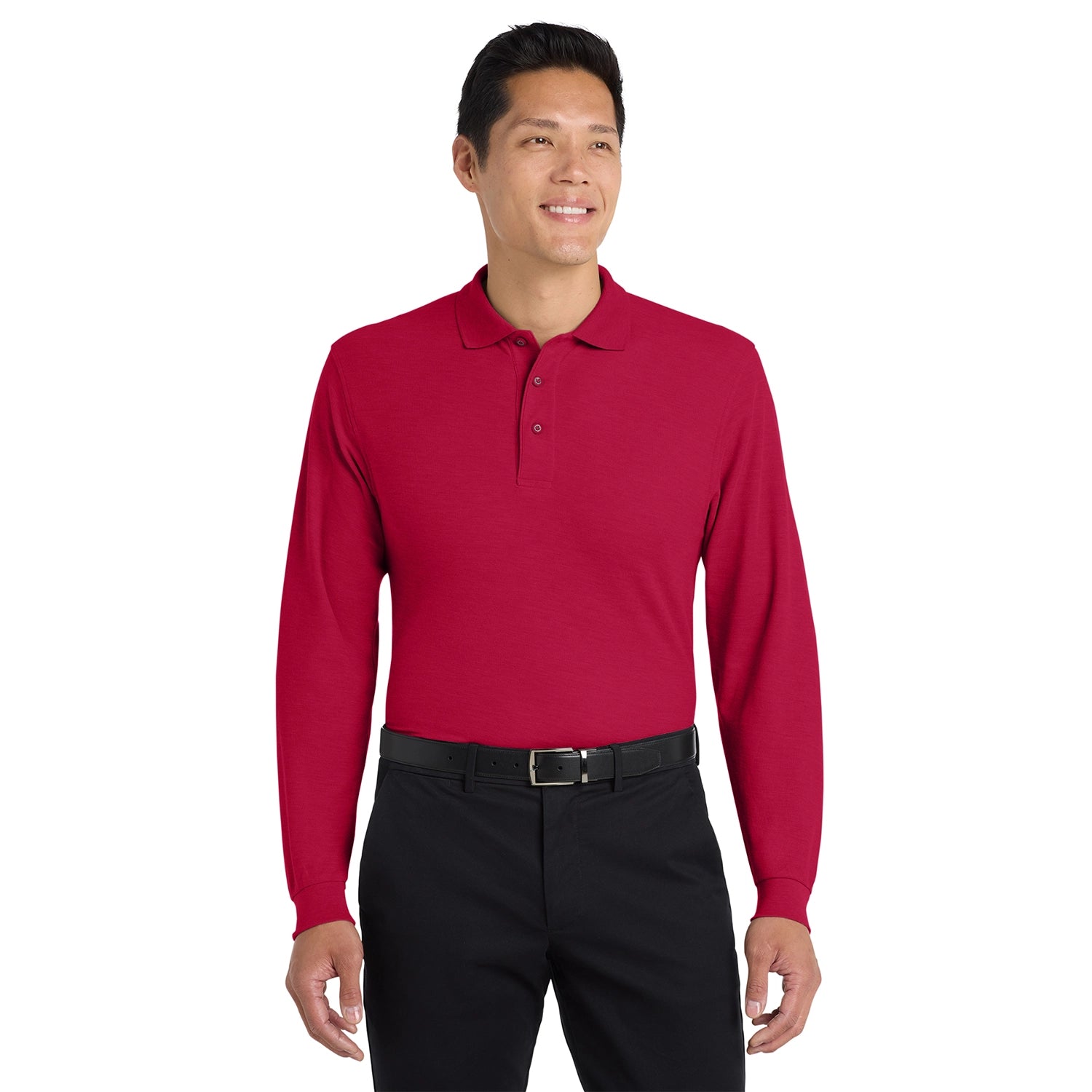 Port Authority Silk Touch Long Sleeve Embroidered Polo