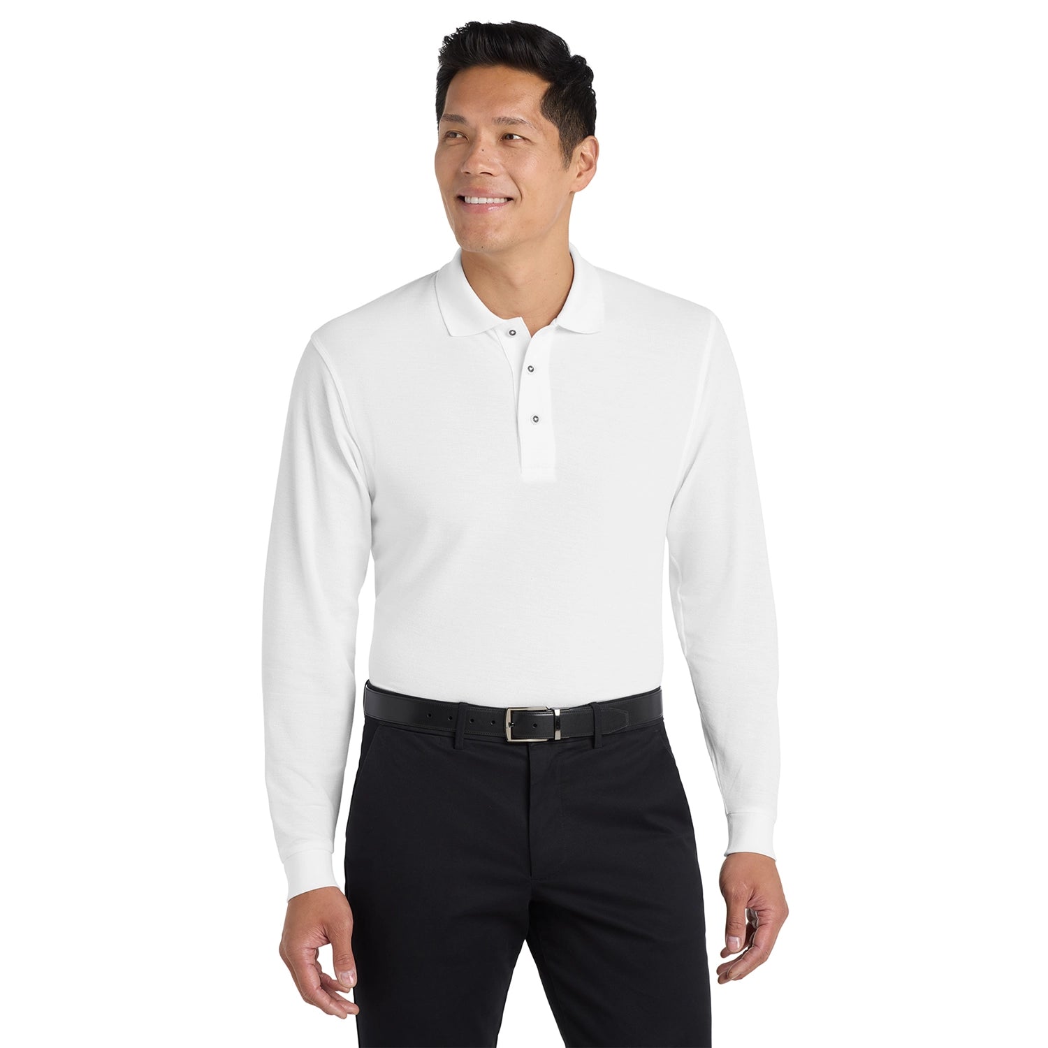 Port Authority Silk Touch Long Sleeve Embroidered Polo