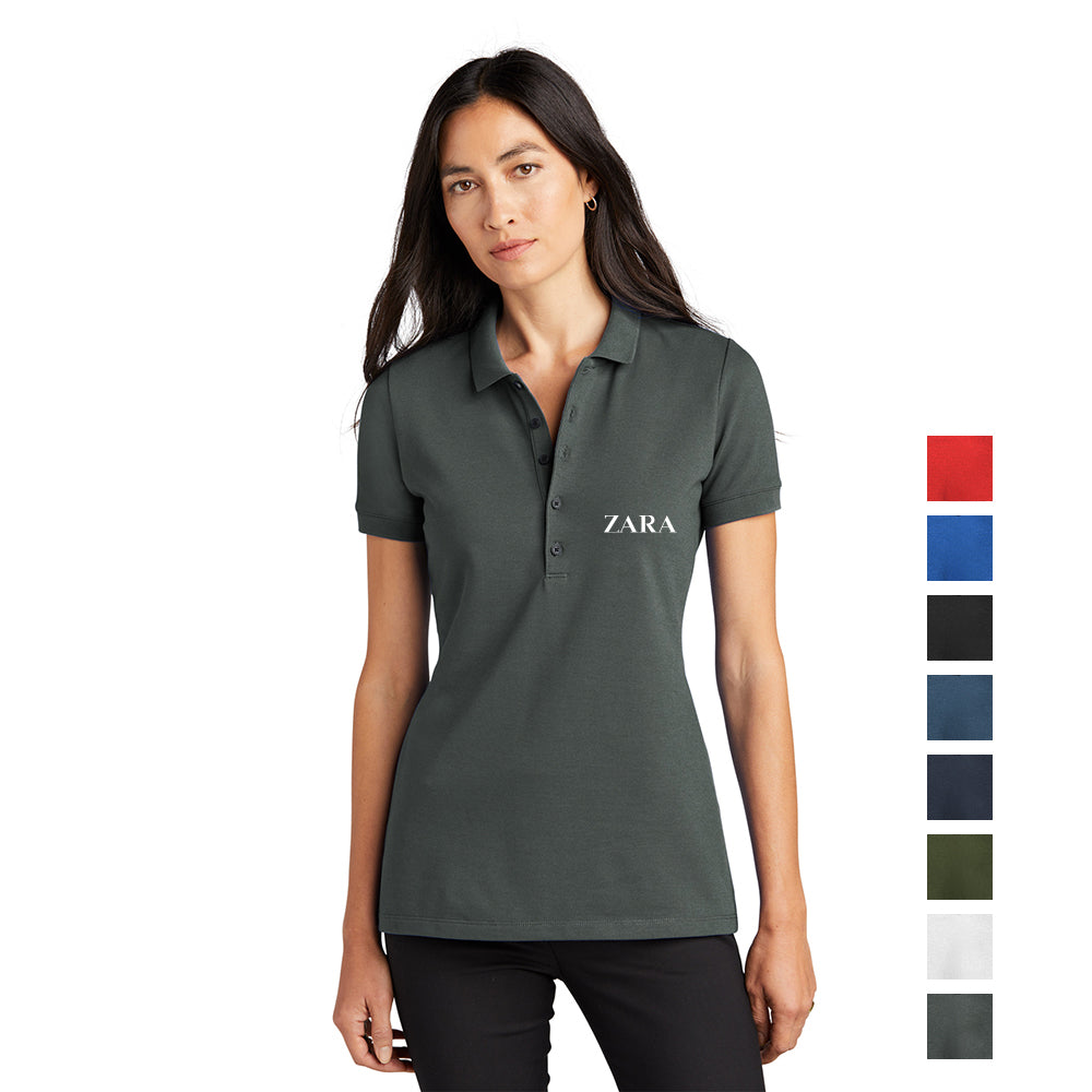 MERCER+METTLE Women’s Stretch Heavyweight Pique Embroidered Polo