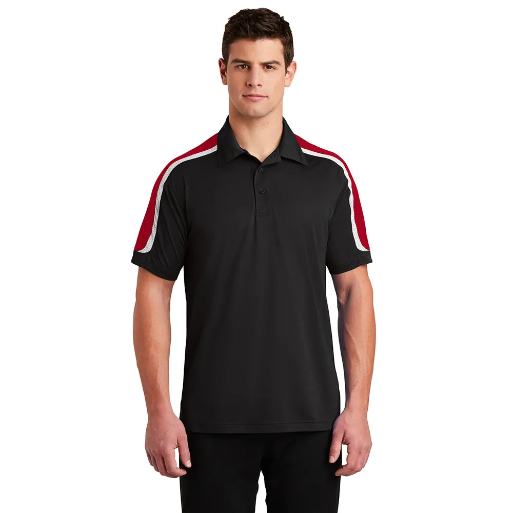 Sport-Tek Tricolor Shoulder Micropique Sport-Wick Embroidered Polo