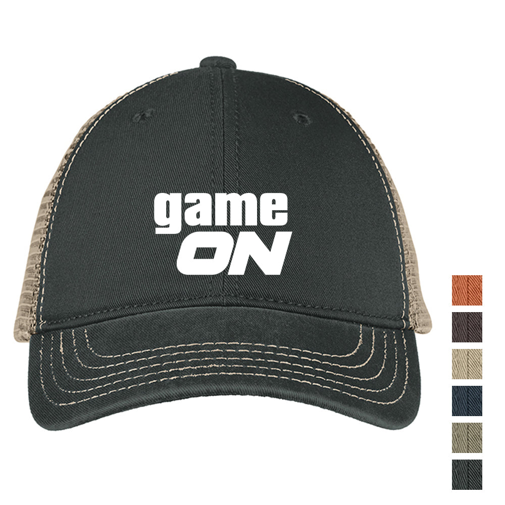 District Super Soft Mesh Back Embroidered Cap - Black/Khaki Beige
