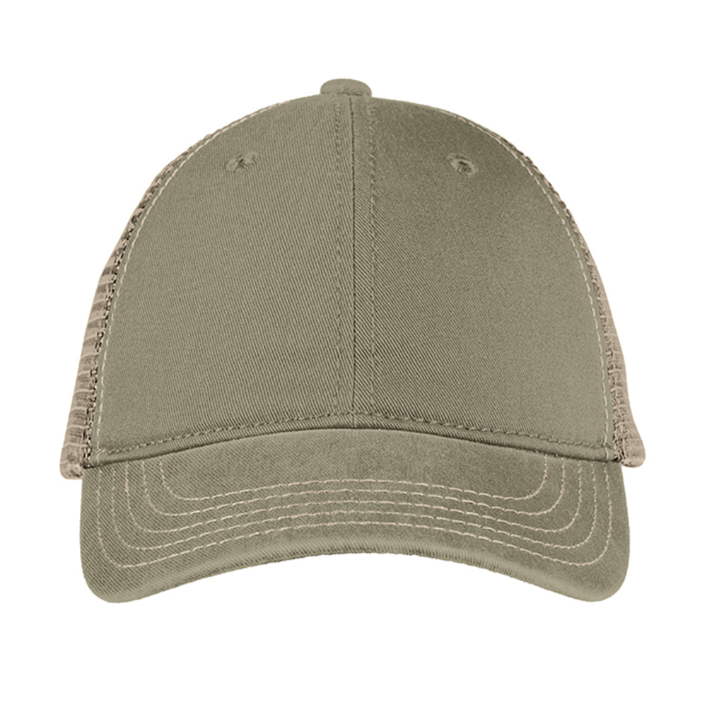 District Super Soft Mesh Back Embroidered Cap - Olive Green/Khaki Beige