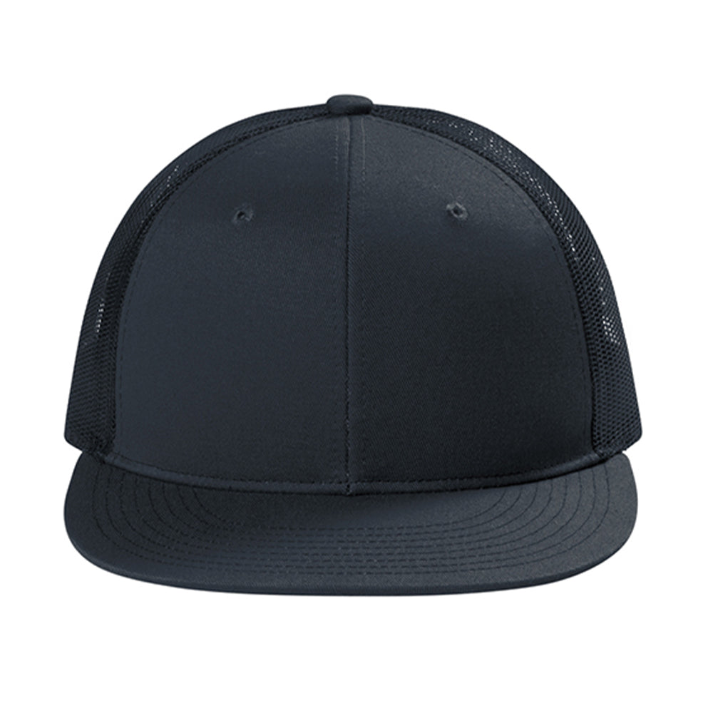 Port Authority Snapback Flat Bill Trucker Embroidered Cap - Rich Navy Blue