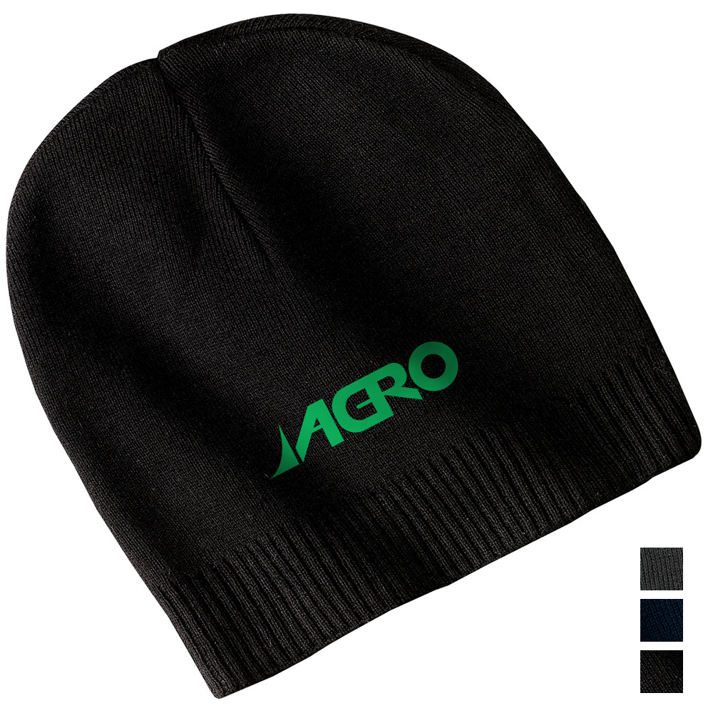 Port Authority 100% Cotton Embroidered Beanie - Black