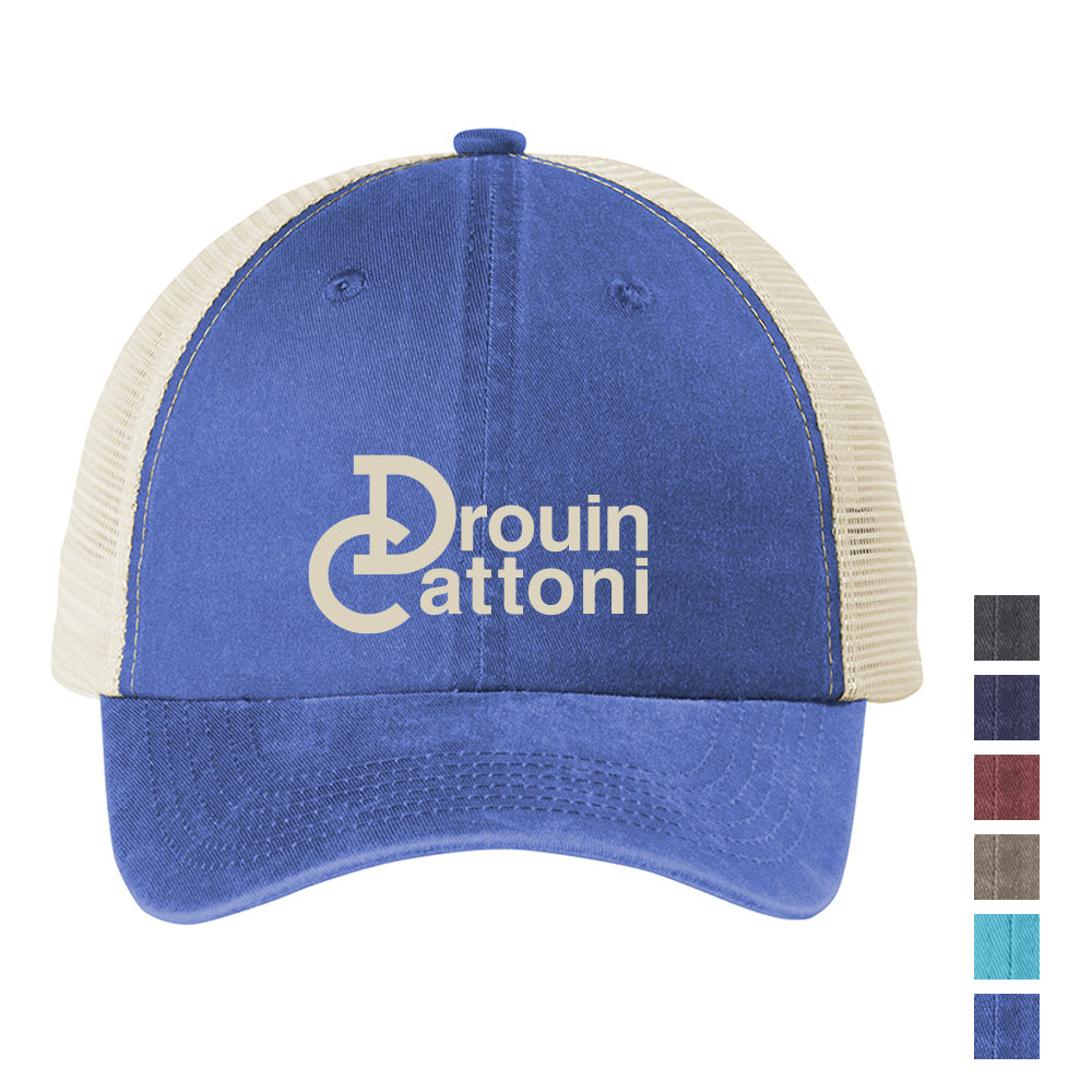 Port Authority Beach Wash Mesh Back Embroidered Cap – Tidal Wave Blue/Stone White (PMS 2198C)