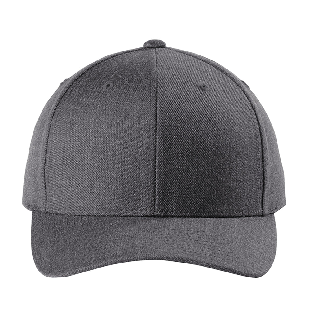 Sport-Tek Yupoong Curve Bill Snapback Embroidered Cap - Dark Heather Grey (PMS BLACK 7C)