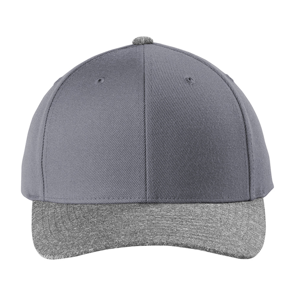 Sport-Tek Yupoong Curve Bill Snapback Embroidered Cap - Graphite Grey/Grey Heather (PMS 7540C)