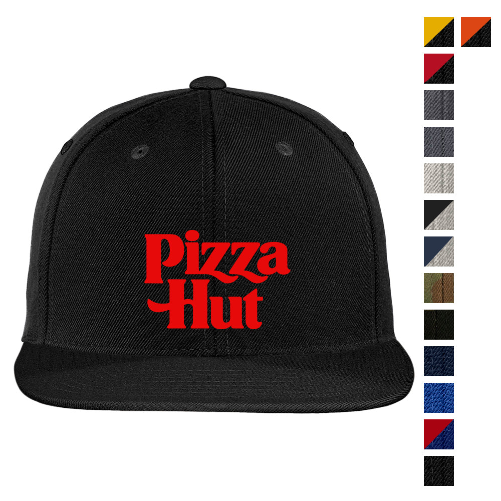 Sport-Tek Yupoong Flat Bill Snapback Embroidered Cap - Black (PMS BLACK C)