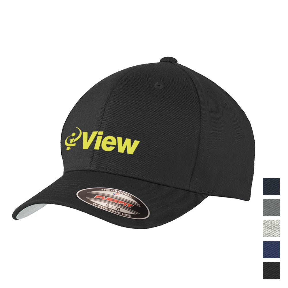 Port Authority Flexfit Wool Blend Embroidered Cap - Black