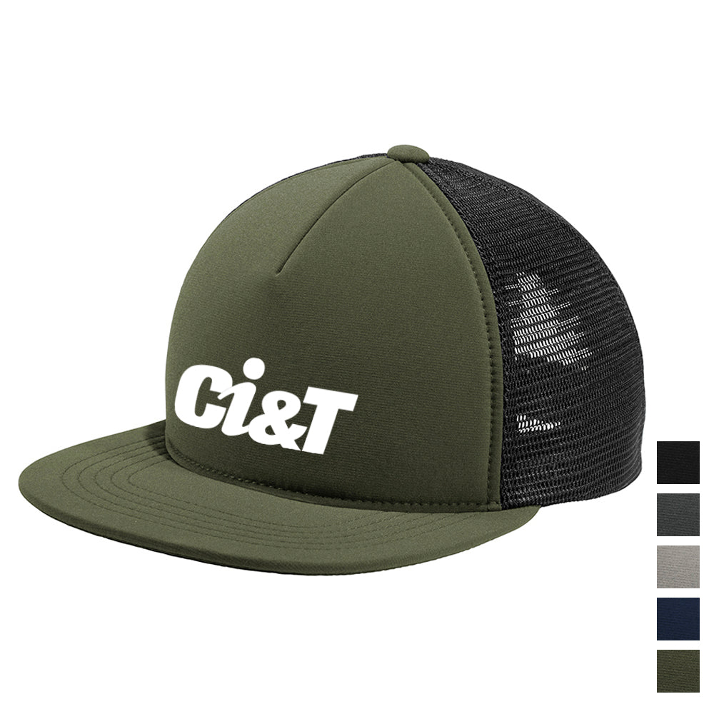 Port Authority Flexfit 110 Foam Outdoor Embroidered Cap - Army Green/Black