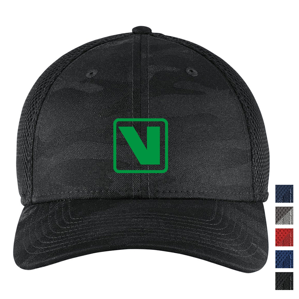 New Era Tonal Camo Stretch Tech Mesh Embroidered Cap - Black Camo