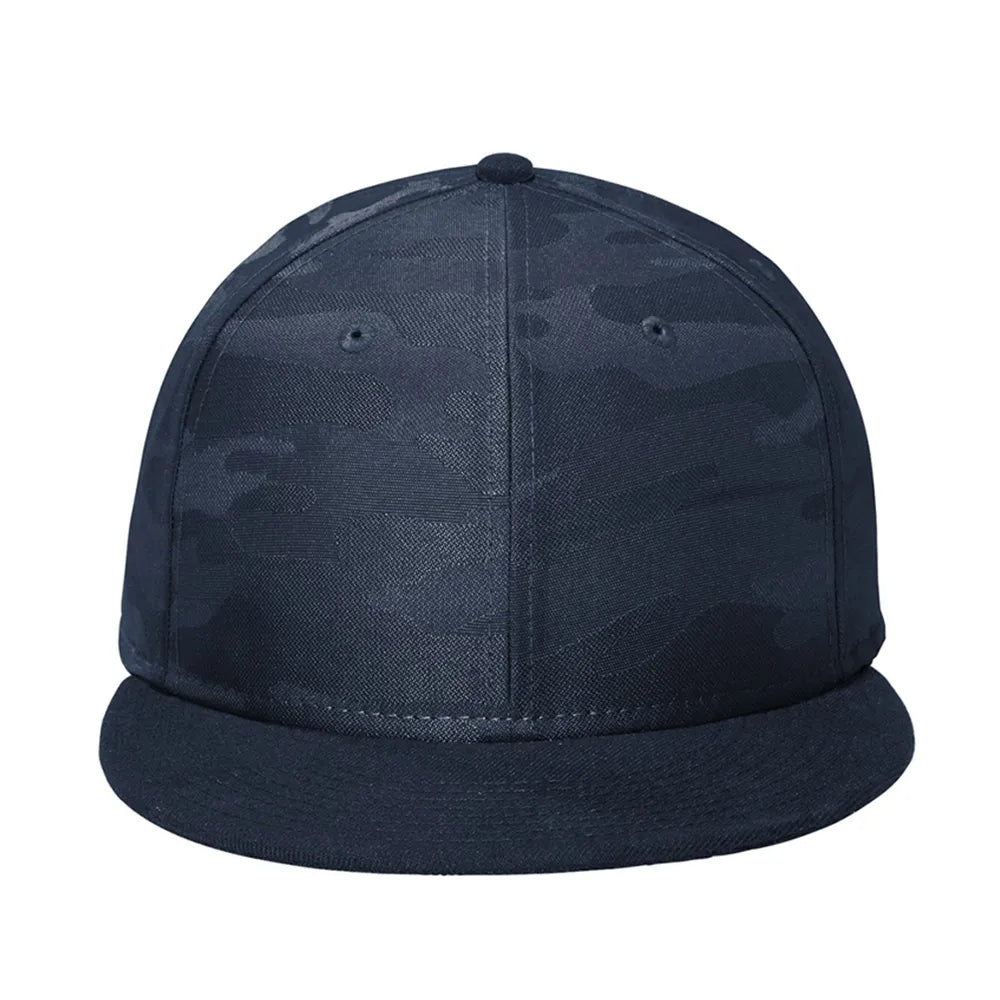 New Era Camo Flat Bill Snapback Embroidered Cap - Scarlet Red/Black Camo (PMS 187C)