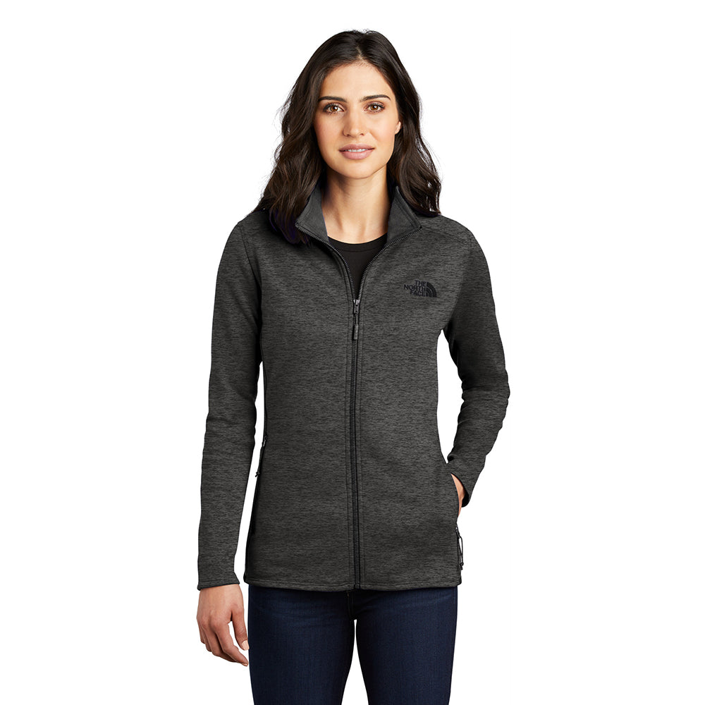 The North Face Women's Skyline Full-Zip Fleece Embroidered Jacket - Urban Navy Blue Heather (PMS 433C)