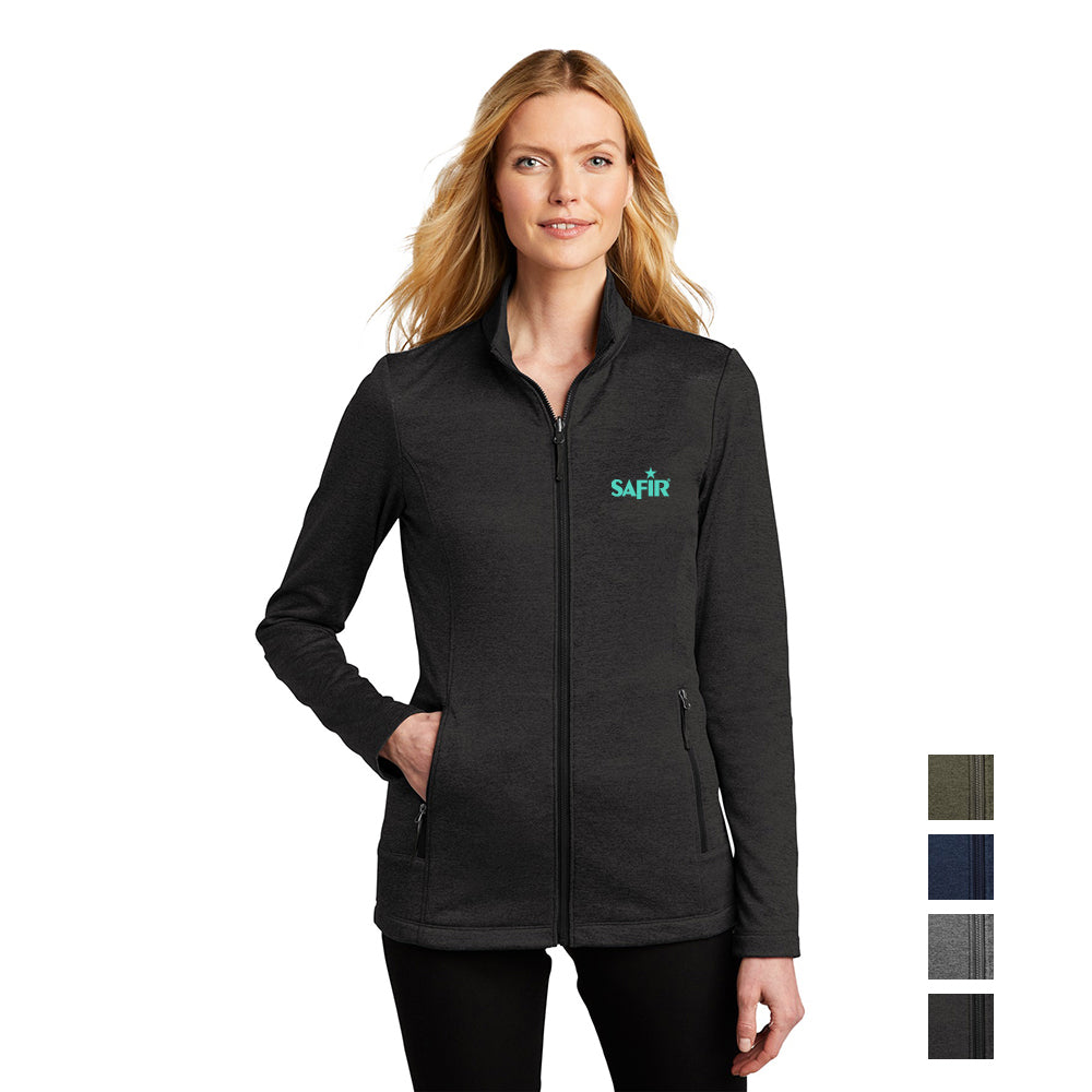 Port Authority Women's Collective Striated Fleece Embroidered Jacket - Deep Black Heather