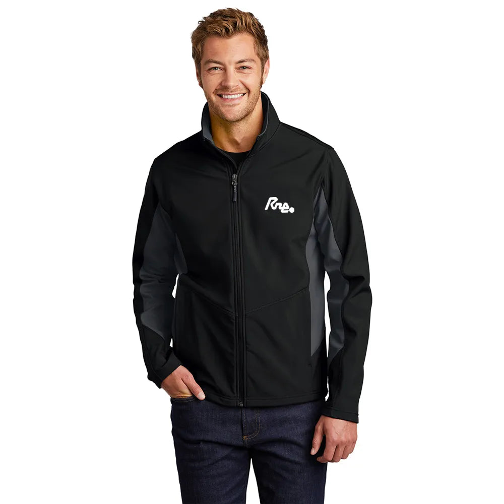 Port Authority Core Colorblock Soft Shell Embroidered Jacket - Safety Yellow/Black