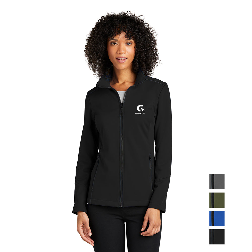 Port Authority Women's Collective Tech Soft Shell Embroidered Jacket - Deep Black