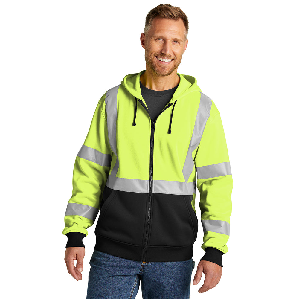 CornerStone ANSI 107 Class 3 Heavy-Duty Fleece Full-Zip Embroidered Hoodie