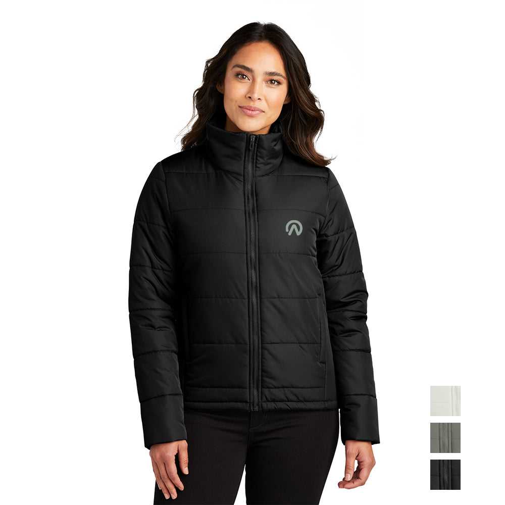 Port Authority Women's Puffer Embroidered Jacket - Deep Black