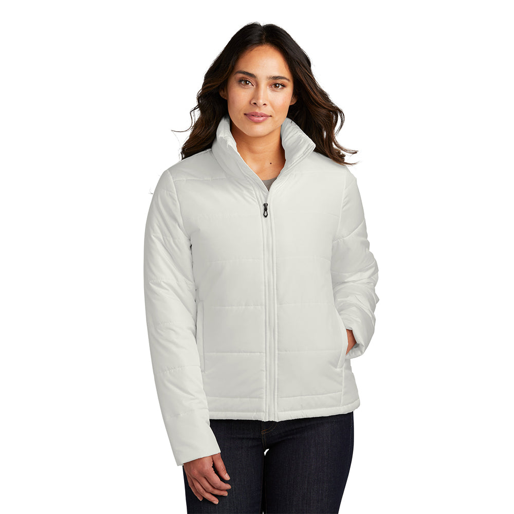 Port Authority Women's Puffer Embroidered Jacket - Marshmallow White