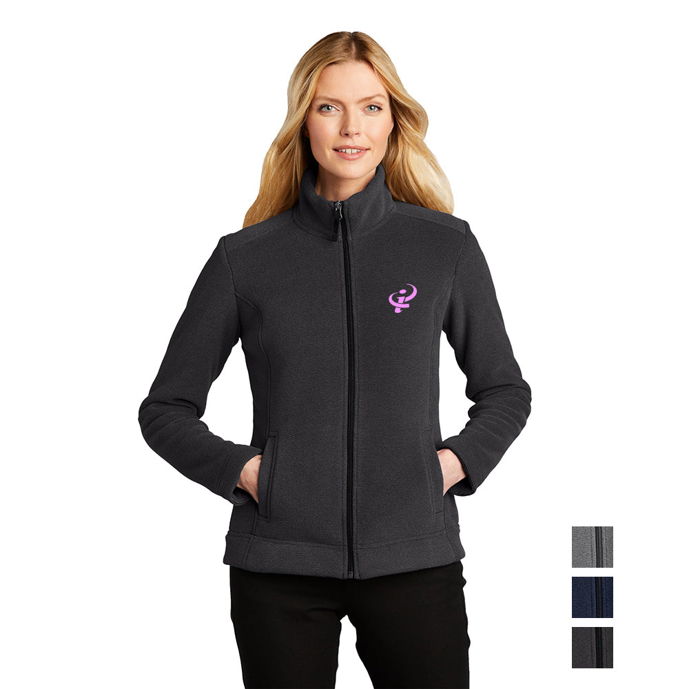 Port Authority Women's Ultra Warm Brushed Fleece Embroidered Jacket - Graphite Grey/Deep Black
