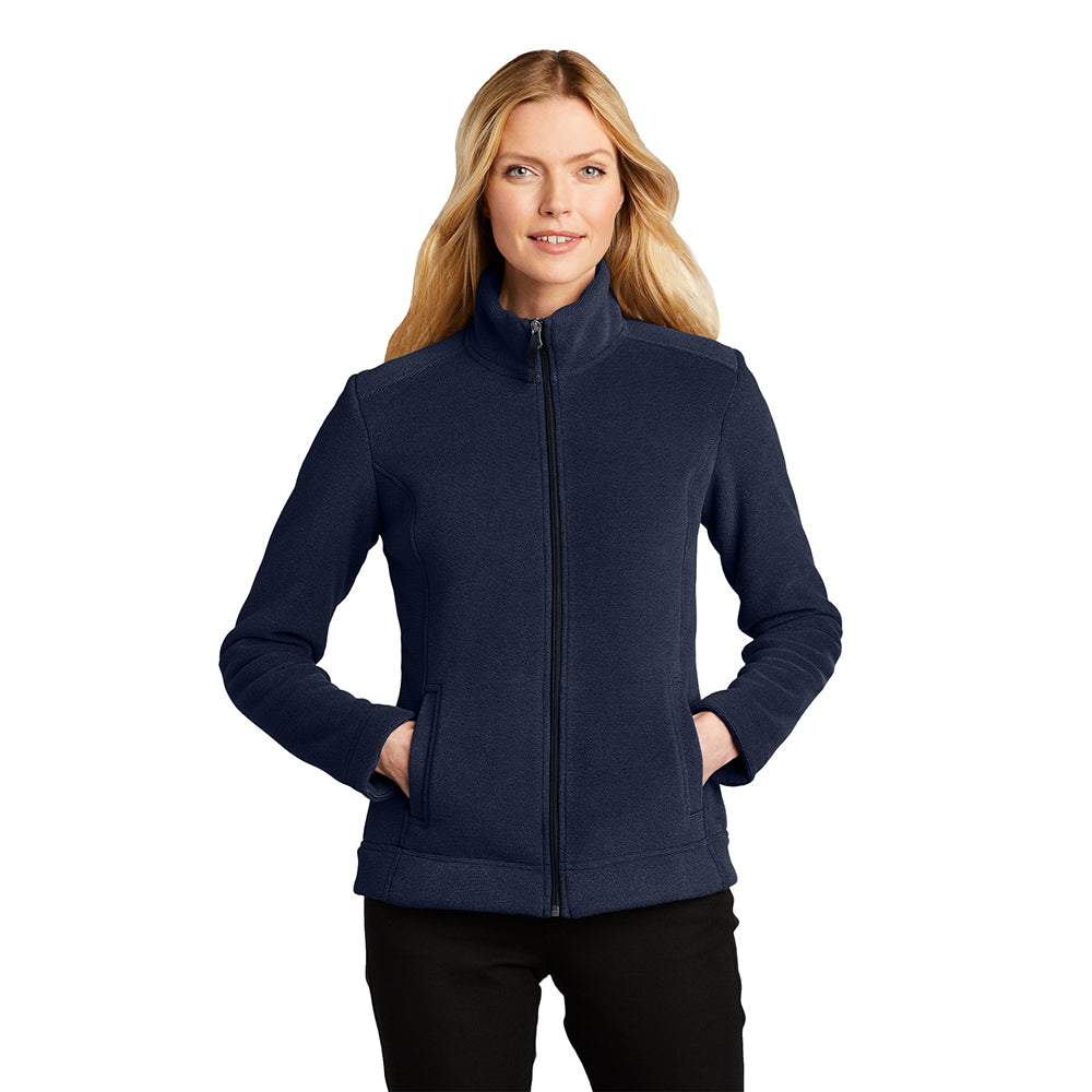 Port Authority Women's Ultra Warm Brushed Fleece Embroidered Jacket - Insignia Blue/River Blue Navy