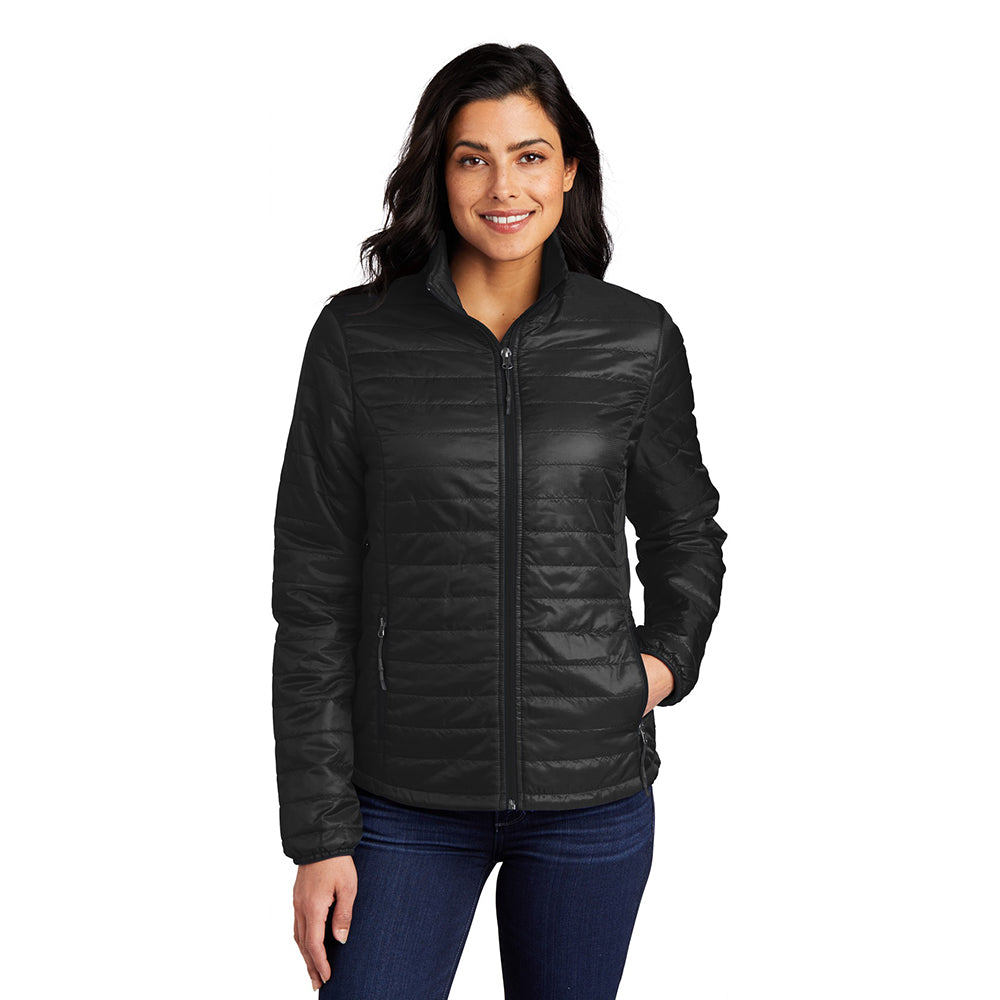 Port Authority Women's Packable Puffy Embroidered Jacket - Deep Black
