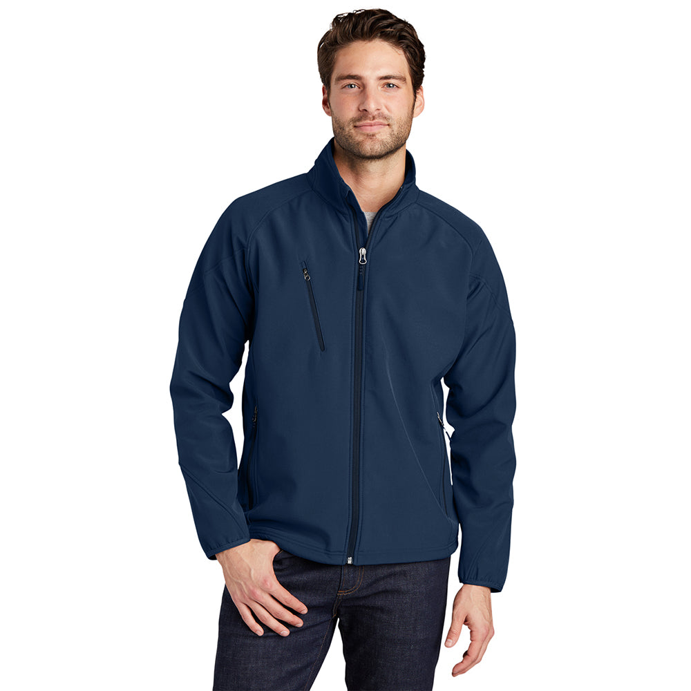 Port Authority Textured Soft Shell Embroidered Jacket - Insignia Blue