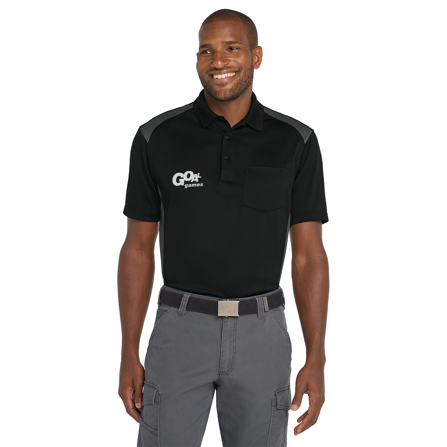 CornerStone Select SnagProof Two Way Colorblock Pocket Embroidered Polo