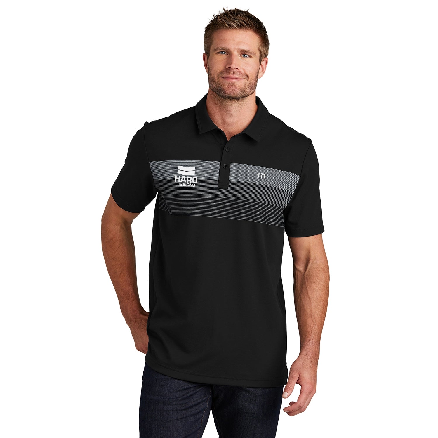 TravisMathew Coastal Chest Stripe Embroidered Polo