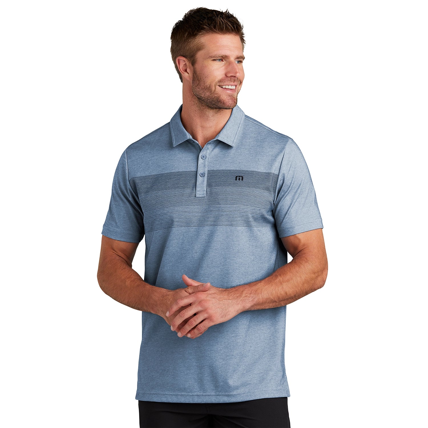 TravisMathew Coastal Chest Stripe Embroidered Polo
