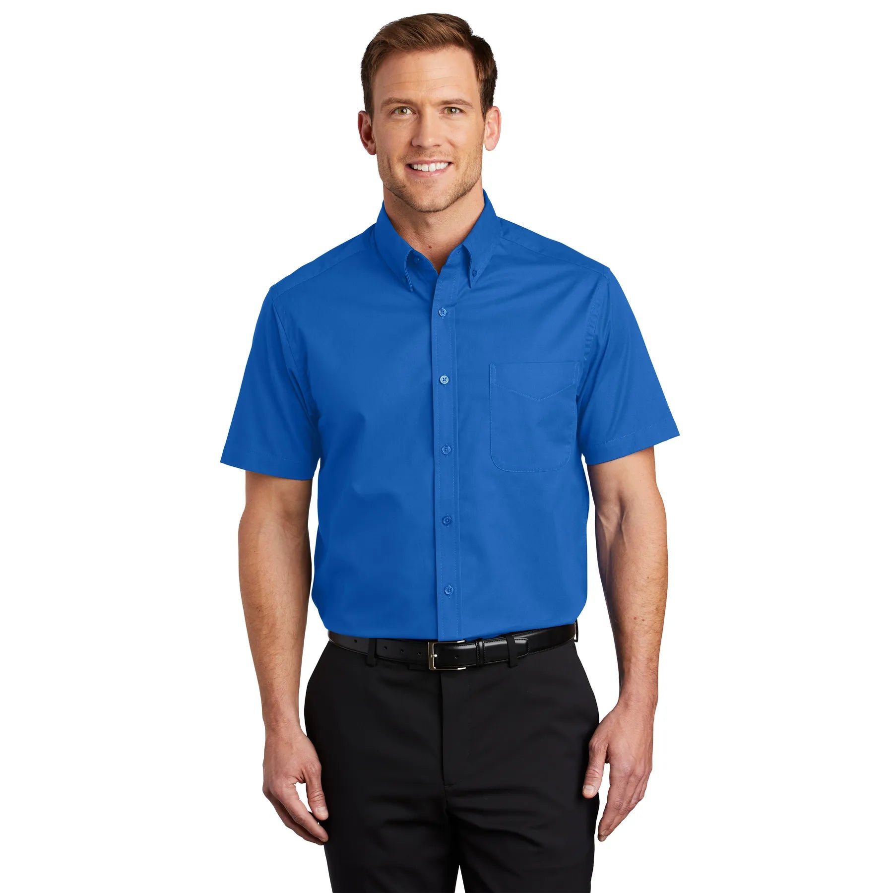 Port Authority Short Sleeve Easy Care Embroidered Shirt - Strong Blue
