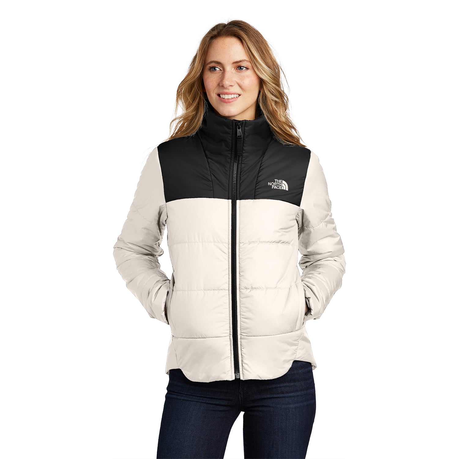 The North Face Women's Chest Logo Everyday Insulated Embroidered Jacket - Vintage White