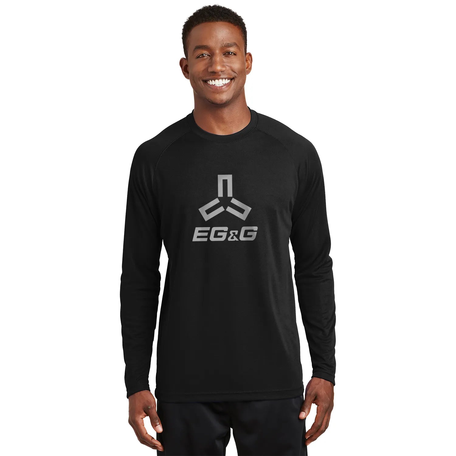 Sport-Tek Dry Zone Long Sleeve Raglan T-Shirt Decorated - Black