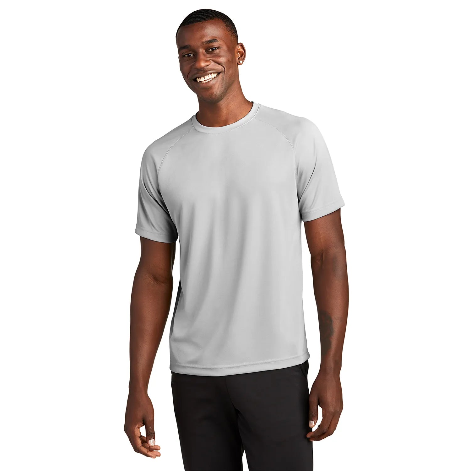Sport-Tek Dry Zone Short Sleeve Raglan T-Shirt Decorated - Silver