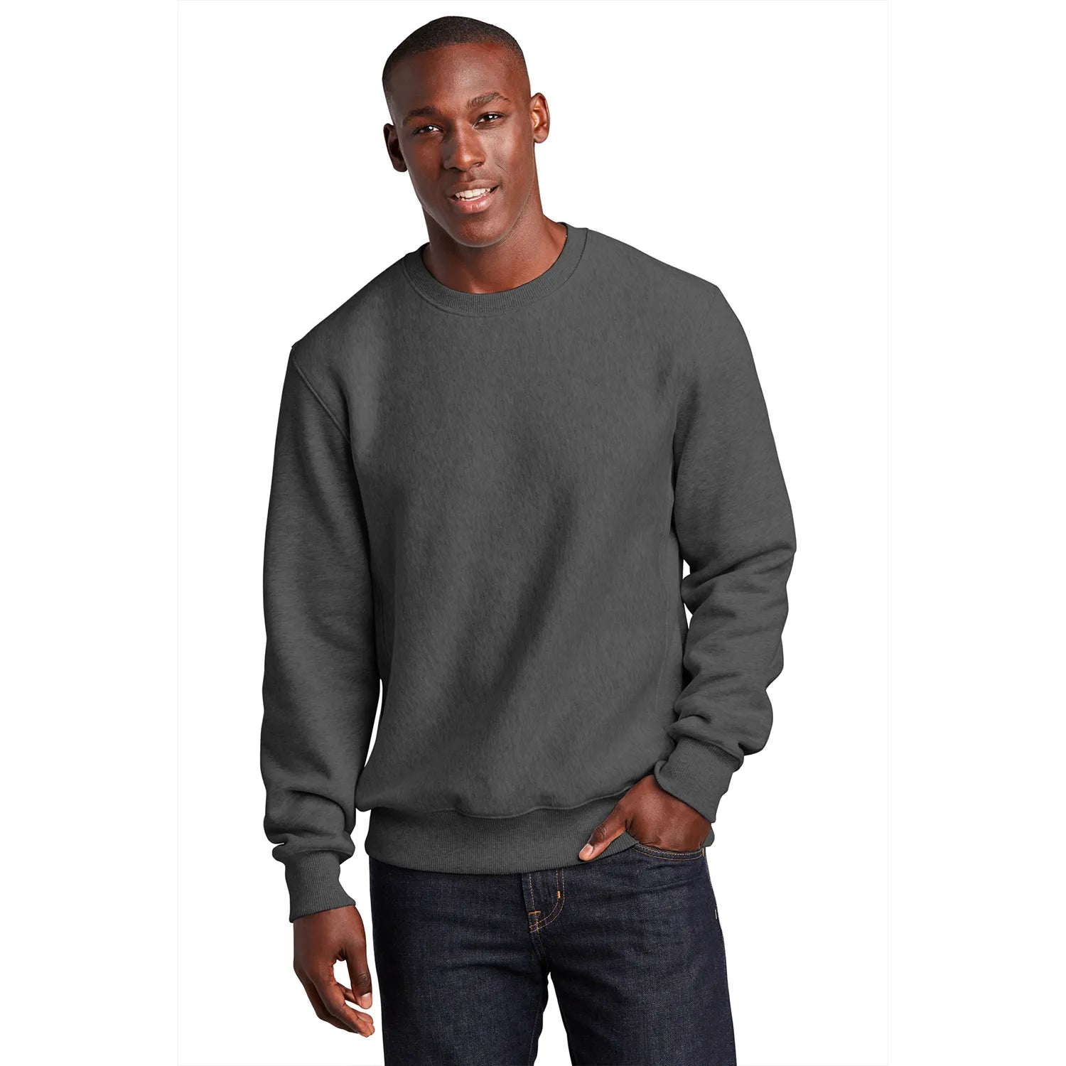 Sport-Tek Super Heavyweight Crewneck Sweatshirt Decorated - Graphite Grey Heather