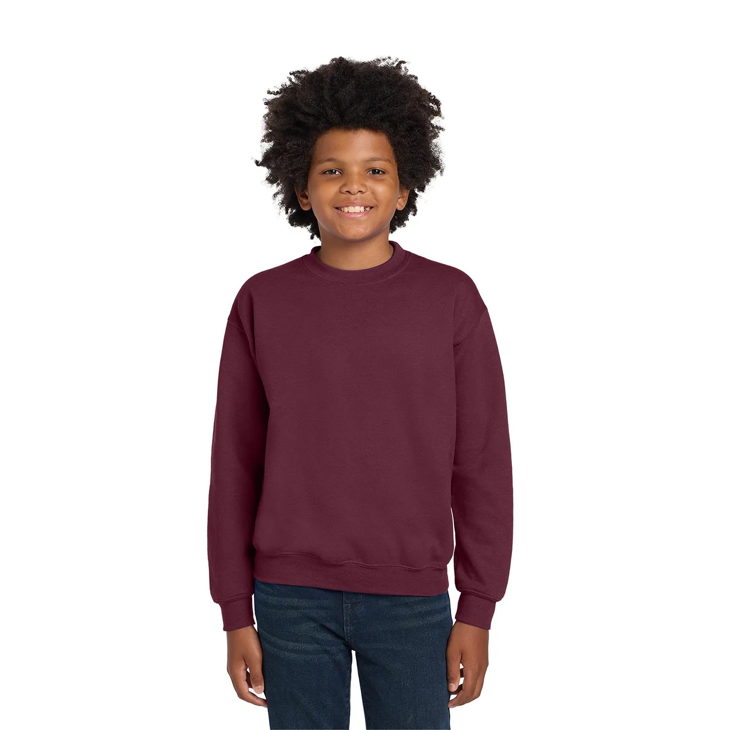 Gildan Gildan - Youth Heavy Blend Crewneck Sweatshirt - Maroon Red (PMS 7644C)