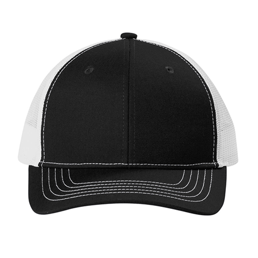Port Authority Youth Snapback Trucker Embroidered Cap - Black/White