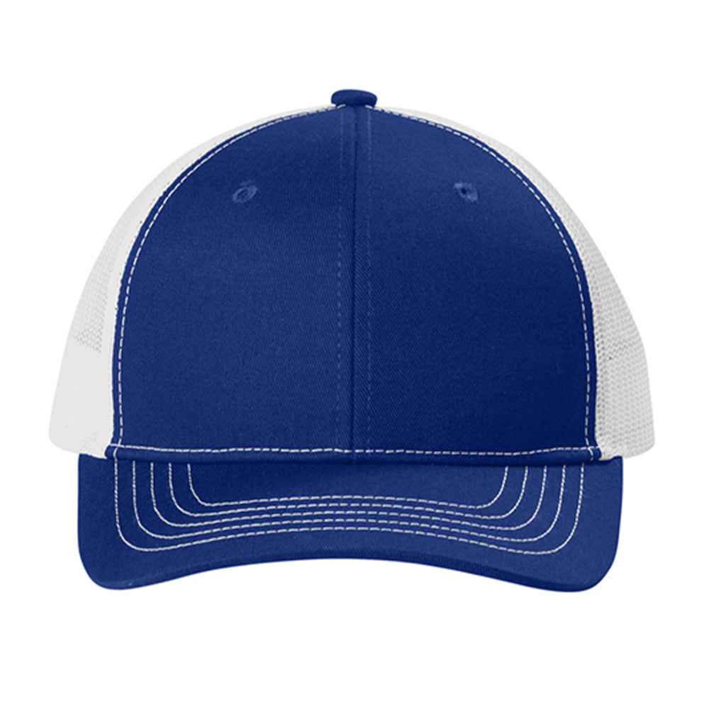 Port Authority Youth Snapback Trucker Embroidered Cap - Patriot Blue/White