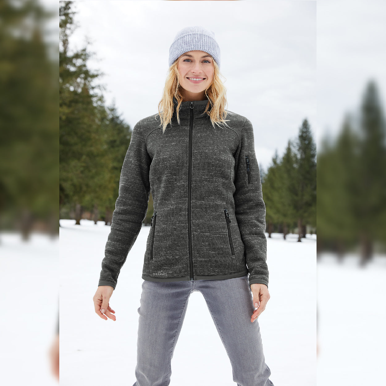 Eddie Bauer Women's Sweater Embroidered Fleece Full-Zip