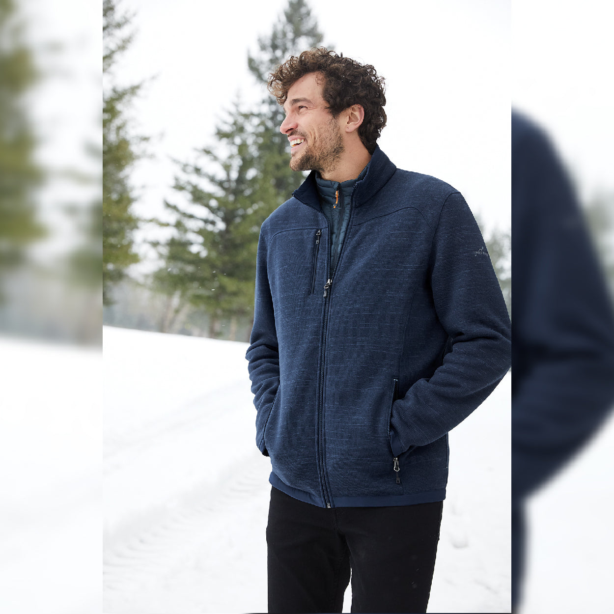 Eddie Bauer Sweater Embroidered Fleece Full-Zip