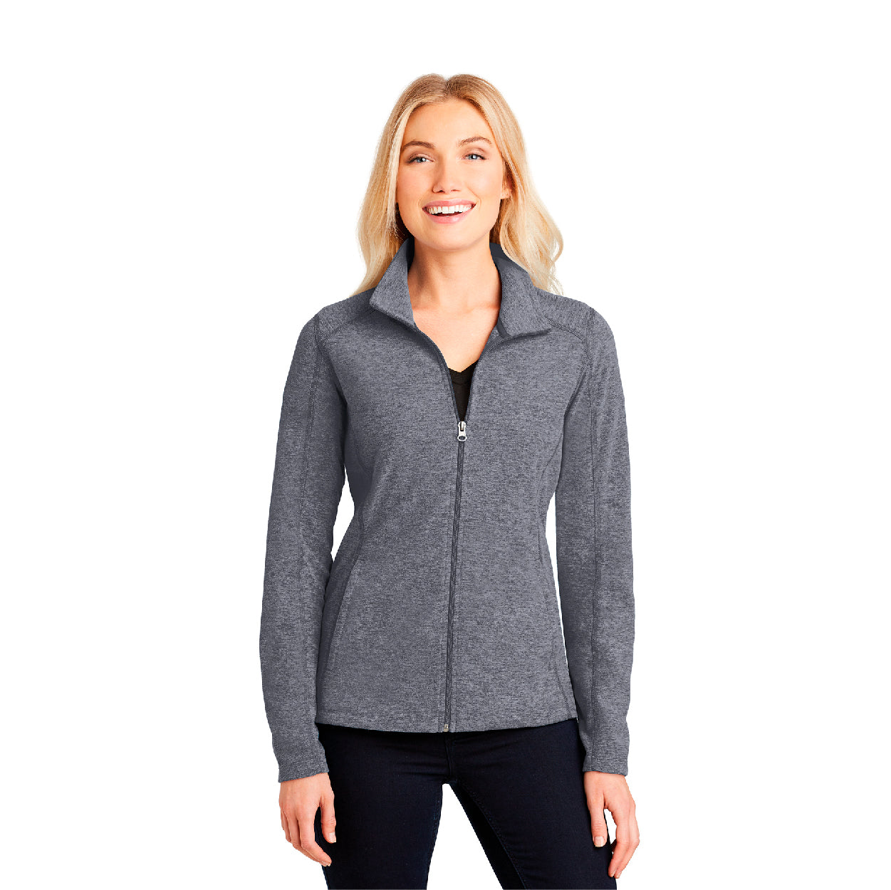 Port Authority Women's Heather Microfleece Full-Zip Embroidered Jacket