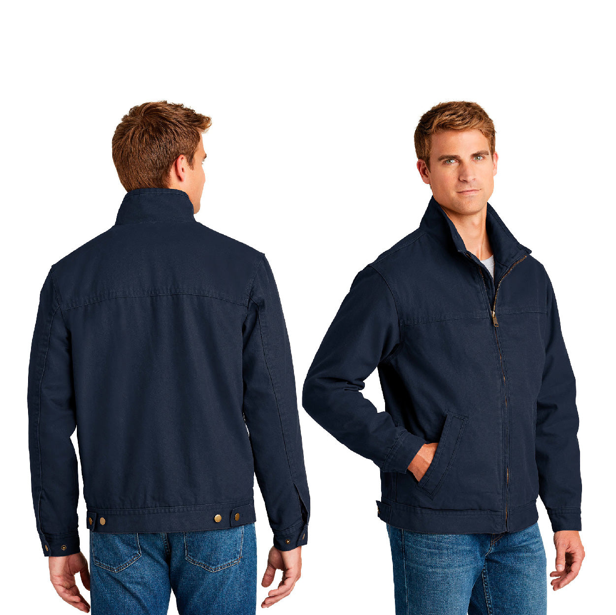 CornerStone Washed Duck Cloth Flannel-Lined Work Embroidered Jacket - Duck Brown (PMS 7568C)