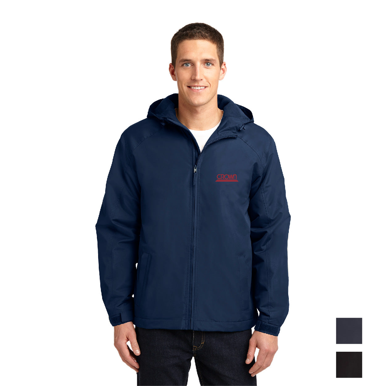 Port Authority Hooded Charger Embroidered Jacket - Battleship Grey (PMS 432 C)