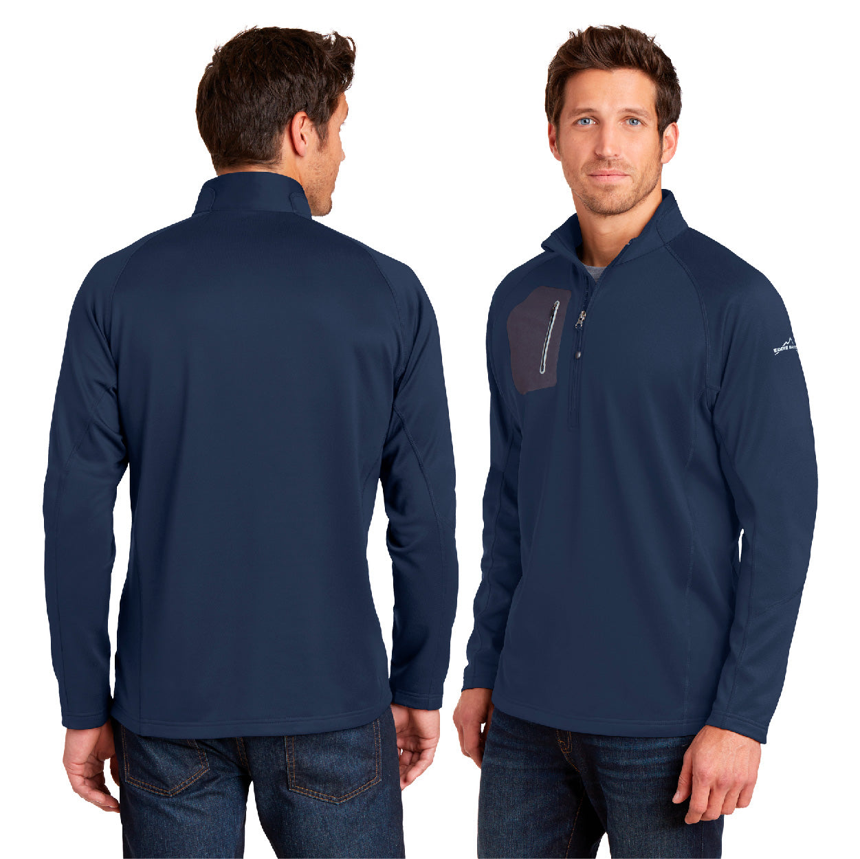 Eddie Bauer 1/2-Zip Performance Embroidered Fleece - Black (PMS BLACK C)