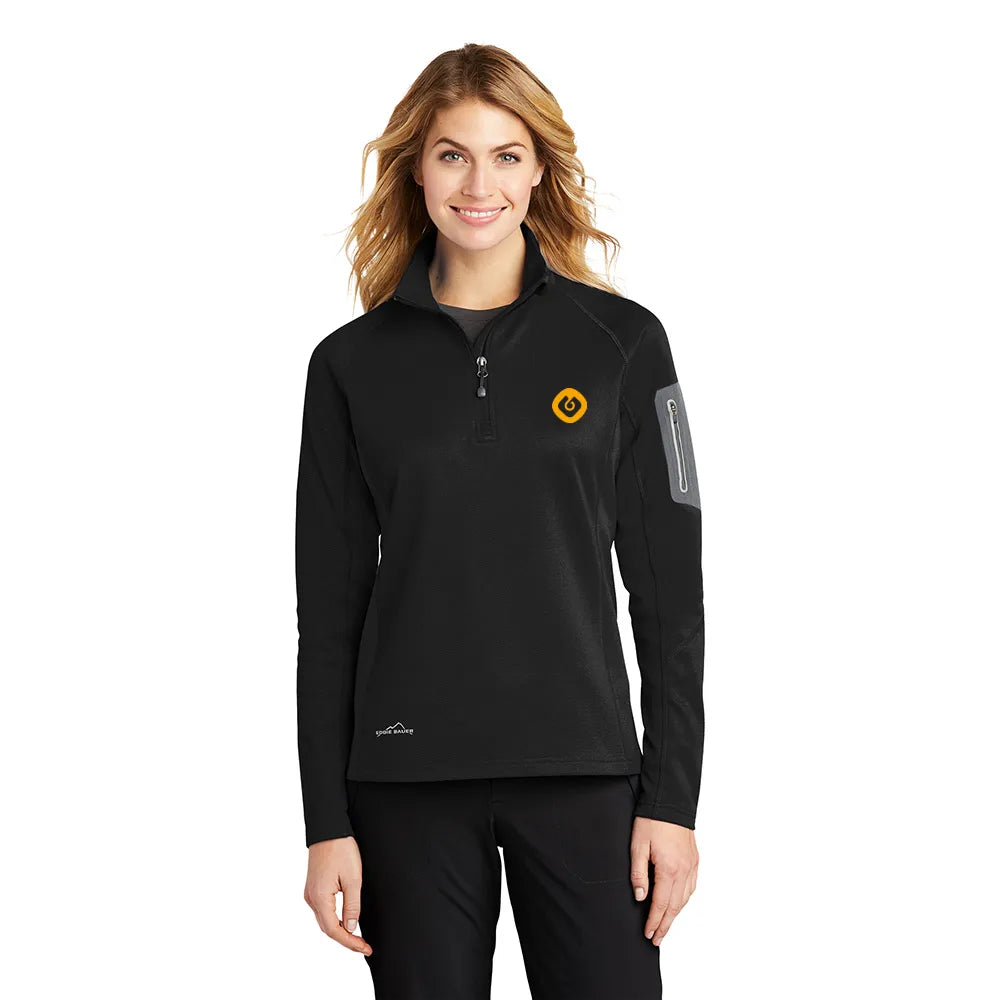 Eddie Bauer Women's 1/2-Zip Performance Fleece Embroidered - Black